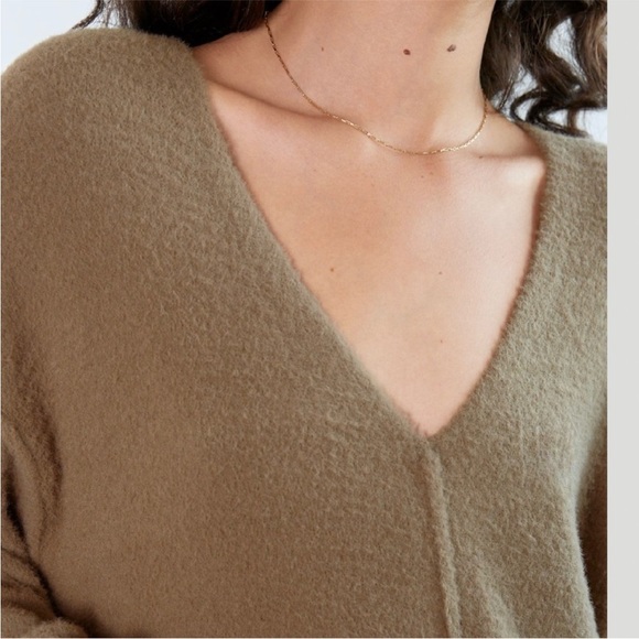 Wilfred Free Hush Knit Shitake V Neck Super Soft Slouchy Oversized Sweater XS - Picture 12 of 15